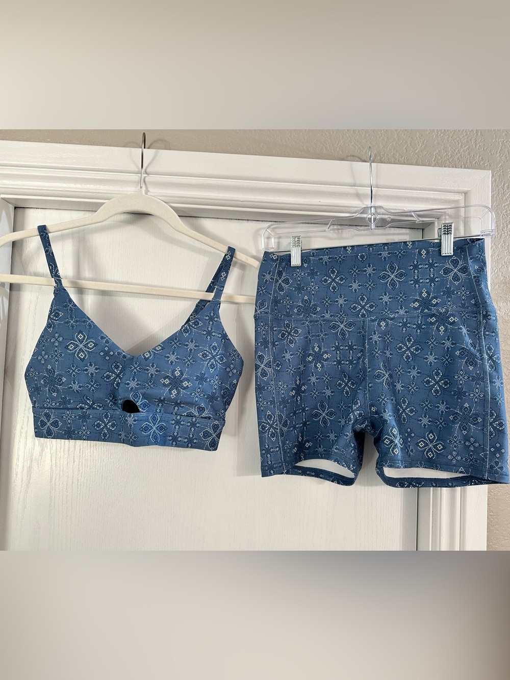 JoyLab Blue Printed Athletic Shorts Set